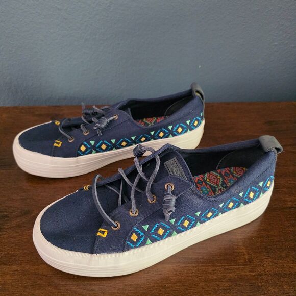 Sperry Shoes - Sperry Top Sider Women's PIER WAVE HI LTT OAXACA Sneakers Platform Navy 9.5